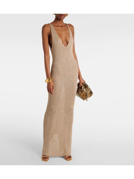 Rochie maxi Bananhot de costum auriu