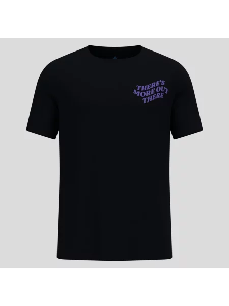 Koszulka do biegania Odlo ESSENTIAL PRINT T-shirt crew neck s/s M czarna