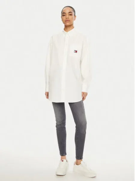 Tommy Jeans Košile Oversize bílá