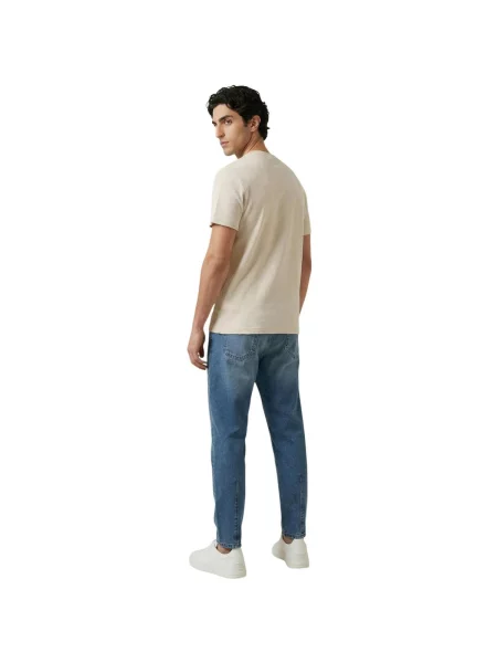 Calvin Klein Jeans Póló Waffle Badge Bézs fehér