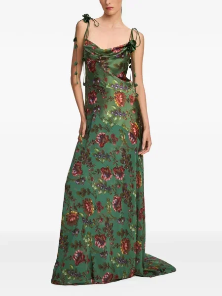 Lung rochie Cinq A Sept cu model floral verde