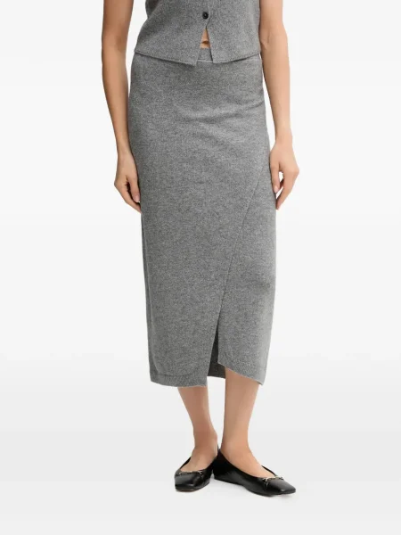 Fustă midi Oui până la genunchi gri