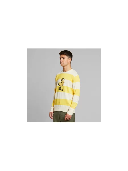 Dedicated Sweater Mora Woodstock Stripe Yellow Mężczyźni Koszulki Dedicated Żółty Size: L czarna