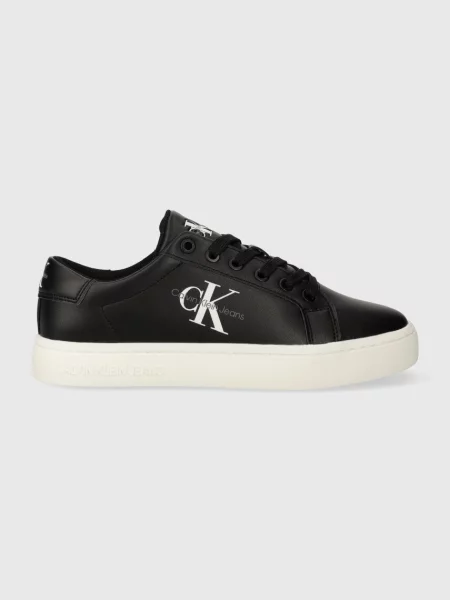 Кожени маратонки Calvin Klein Jeans CLASSIC CUPSOLE LACEUP LTH WN черно