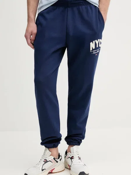 Tepláky Tommy Hilfiger tmavomodrá s aplikací