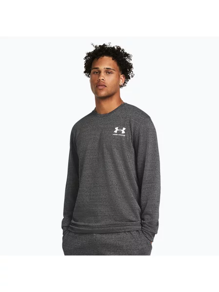 Мъжки суитшърт Under Armour Rival Terry Lc Crew castlerock light heather/onyx white бяло