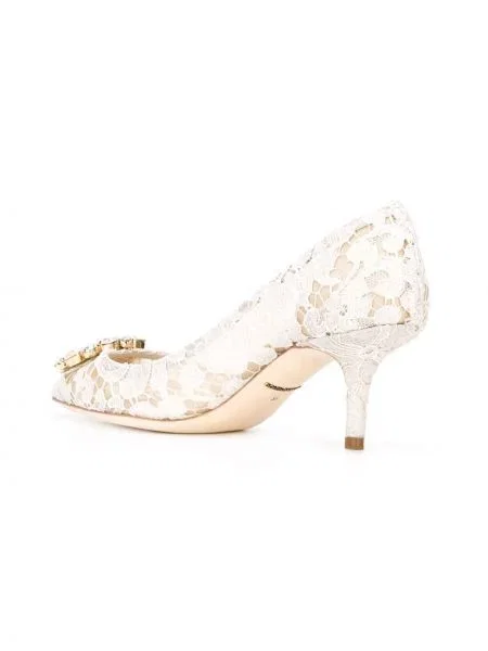 Krajkové lodičky Dolce & Gabbana šedé
