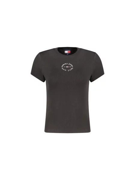 Tommy Jeans Majica ESS crna bijela