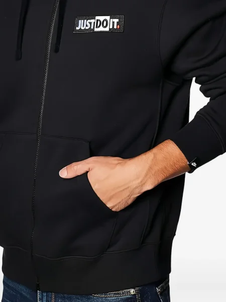 Pantaloni Nike din fleece alergare cu broderie negru