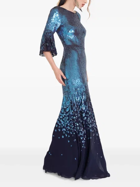 Rochie de seară Temperley London cu paiete de costum albastru