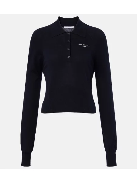 Tricou polo Givenchy de mătase albastru