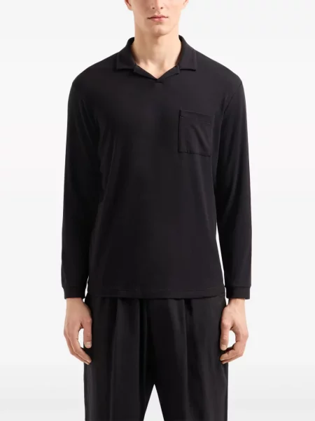 Lung tricou polo Giorgio Armani negru