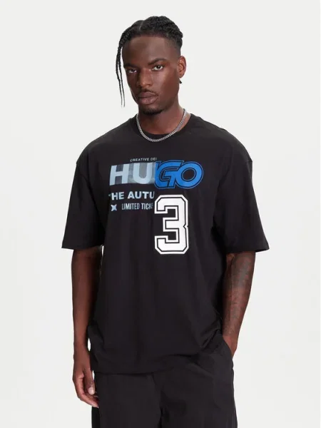 HUGO Tricou Nesite negru