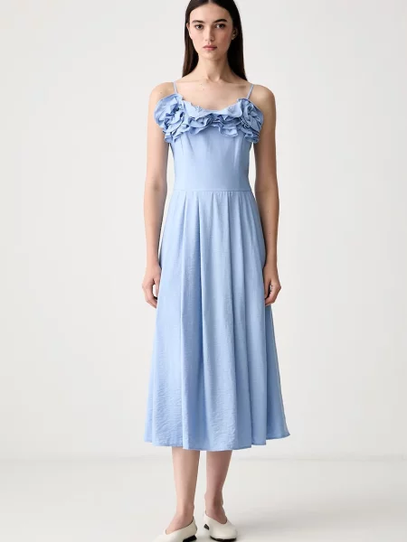 Stine Goya rochie de vară cu vâscoză albastru