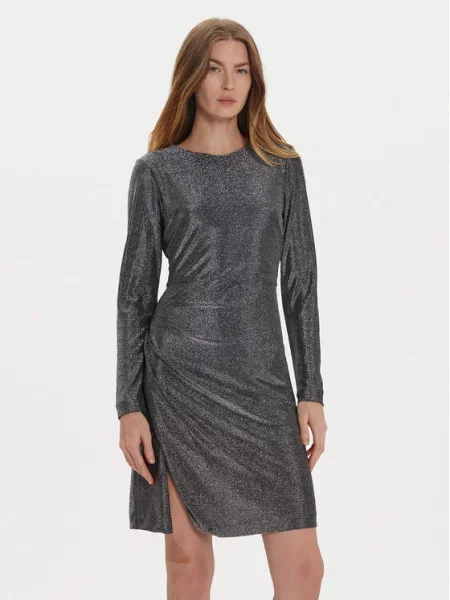 Cocktail obleka DKNY srebrna