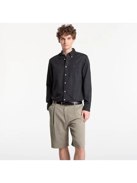 Риза Tommy Hilfiger Linen Blend Solid Btd Rf Shirt Black M черно