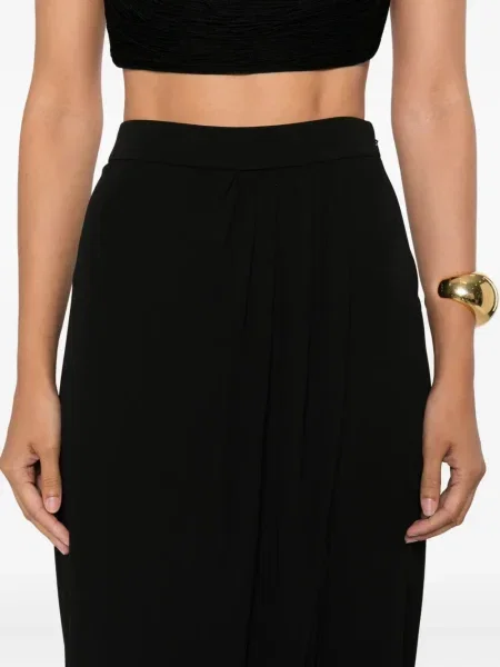 Fustă midi Tom Ford drapată până la genunchi negru