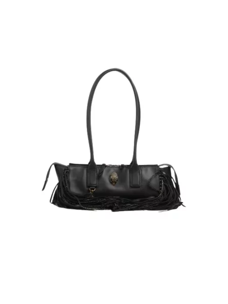 Torebka bagietka Kurt Geiger z kamieniami czarna