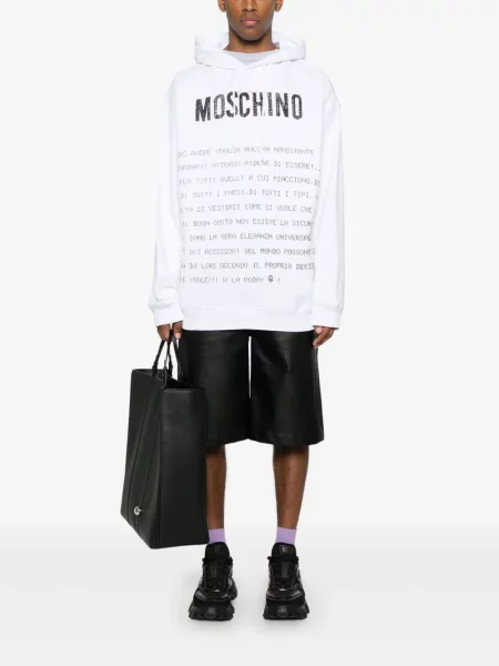 Hanorac cu glugă Moschino cu imagine alb