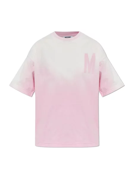 Koszulka Moschino z logo różowa