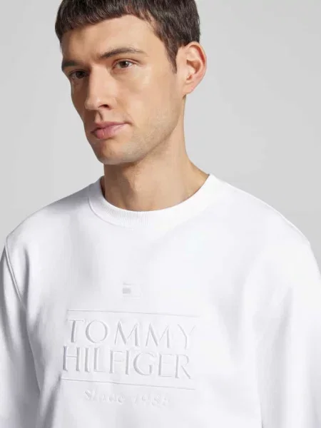 Bluza o kroju regular fit z czystej bawełny Tommy Hilfiger biała
