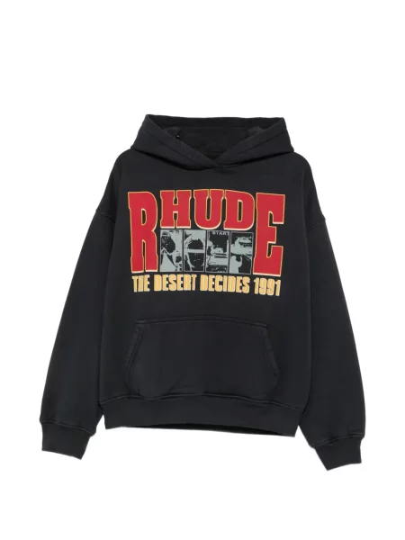 Hanorac cu glugă Rhude cu imagine negru