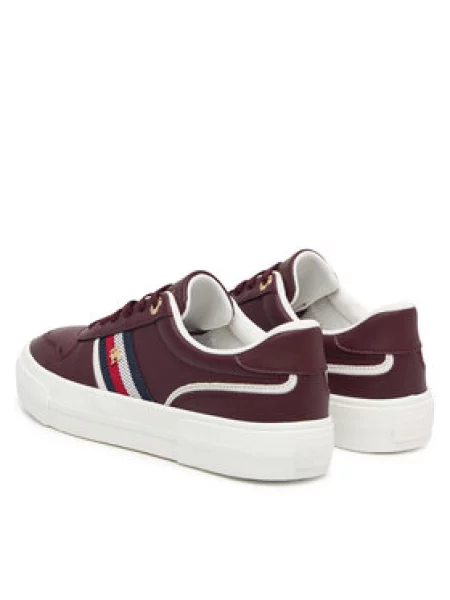 Tommy Hilfiger Superge Th Platform Vulc Leather Rjava rdeča