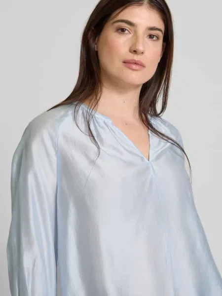 Bluzka o kroju relaxed fit z rękawem o dł. model ‘Zamudra’ błękitna