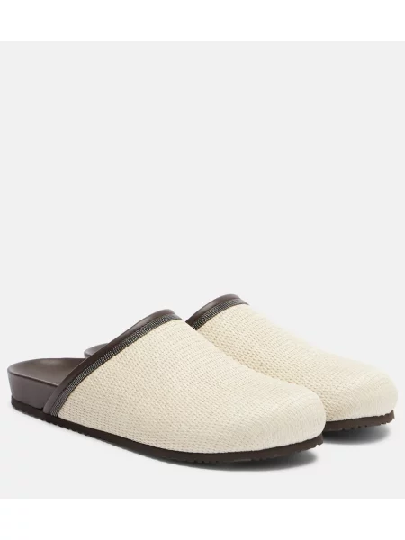Usnjene mules Brunello Cucinelli bež