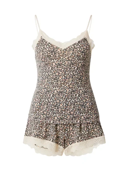 Hunkemöller Pyžamo Cami béžová / světle hnědá černá