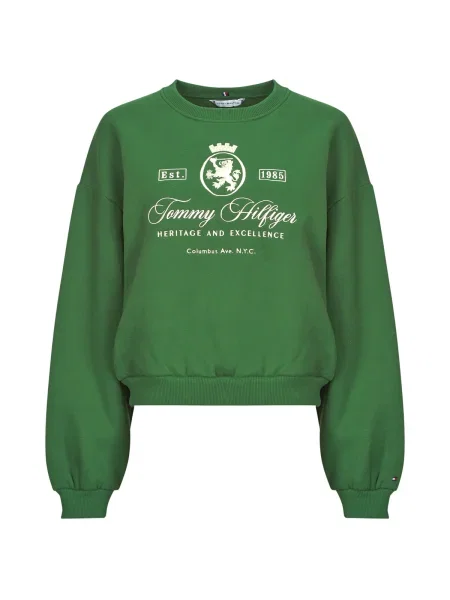 Hanorac din fleece Tommy Hilfiger din fleece verde