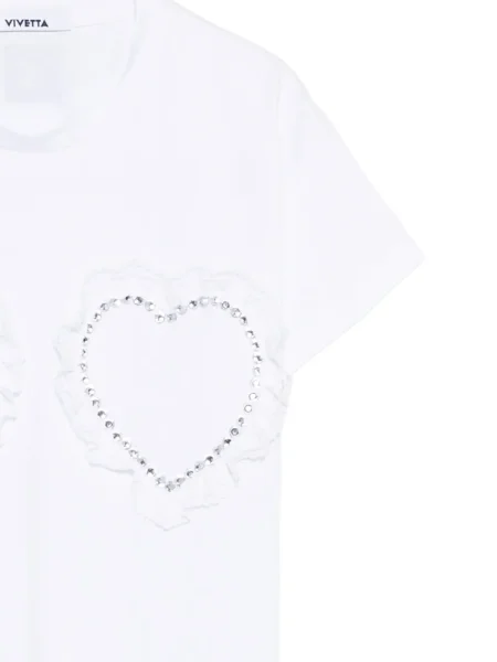 Tricou Vivetta cu decolteu rotund alb