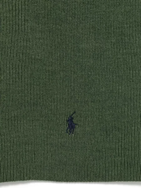 Μάλλινος κασκόλ Polo Ralph Lauren με κέντημα με μοτίβο ψαροκόκαλο μαύρο