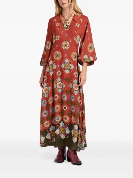 Rochie midi La Doublej până la genunchi de costum roșu