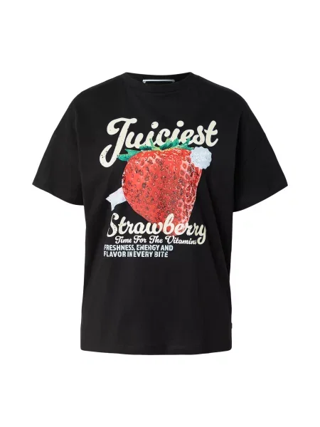 QS Tričko režná / pastelová modrá / tmavě červená černá