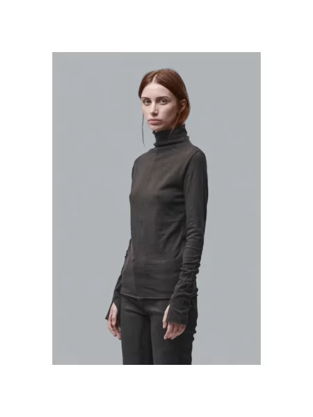 Sweter z golfem Thom Krom do golfa brązowy