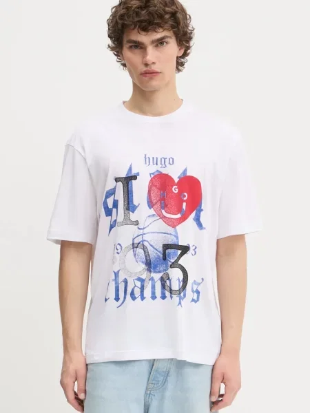 Tričko Hugo Blue s potiskem bílá