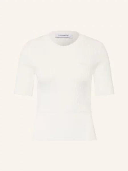 Lacoste Úpletové Tričko krémová