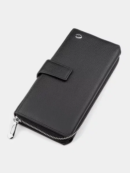 Кожаный кошелек St Leather Accessories черный