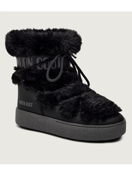 Moon Boot Hótaposó | shearling fekete