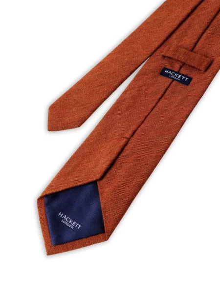 Cravată Hackett London din țesătură twill portocaliu