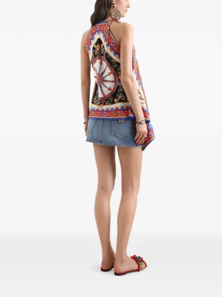 Fustă din denim Dolce & Gabbana albastru