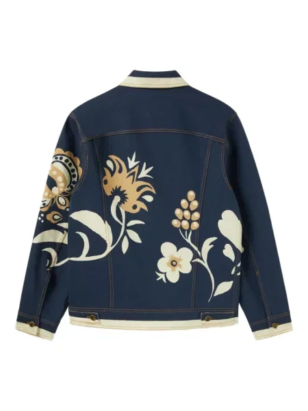 Geacă de blugi La Doublej cu model floral cu imagine albastru