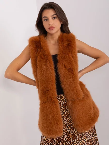 Vestă Fashionhunters maro