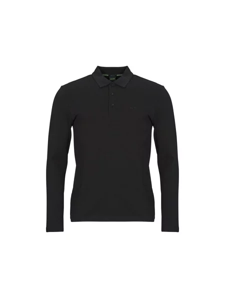 Polo majica Boss z dolgimi rokavi črna
