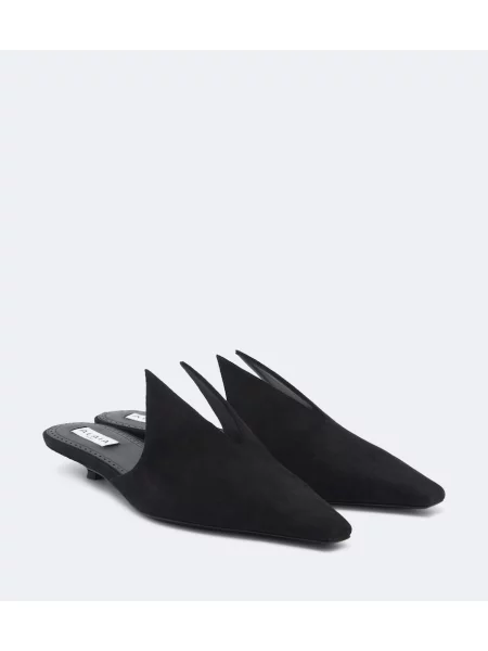 Papuci tip mules Alaïa din piele de căprioară negru