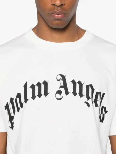 Tricou Palm Angels cu imagine alb