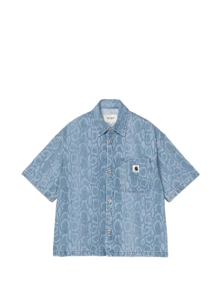 Cămașă de blugi Carhartt Wip cu model piele de șarpe albastru