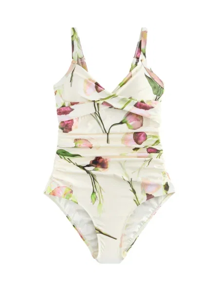 Next Costum de baie întreg crem roz / roz verde