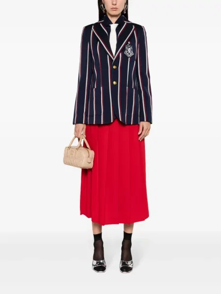 Áčková plisovaná bunda Polo Ralph Lauren po kolena modrá